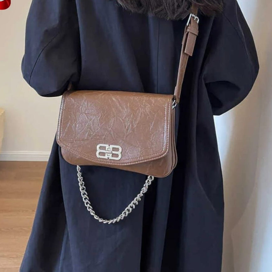 Imported PU leather crossbody bag